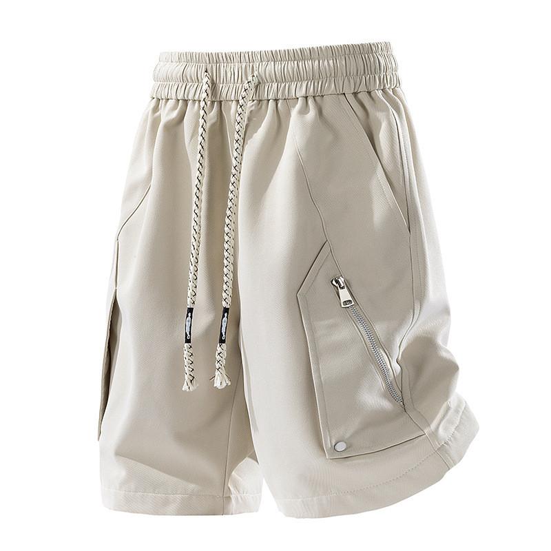 Korean Style Cargo Shorts For Men Summer Breathable Fabric With Drawstring Waist Casual Summer Wear