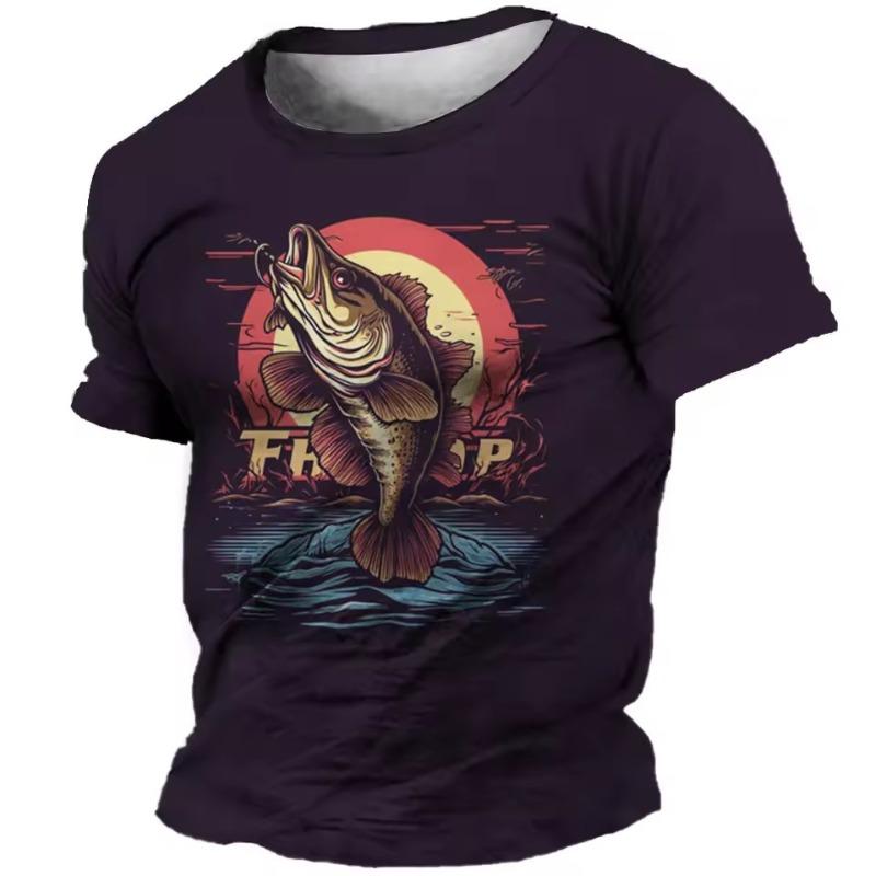 

Summer Men T Shirts Short Sleeve Tops Clothing Fishing Graphic Shirts Apparel Streetwear O-Neck Pullovers Male Fishing Shirt 6XL