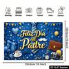 2D Plane Feliz Día Del Padre Spanish-language Father's Day Background Fabric with Golden Tie Theme