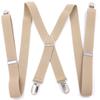 Suspenders for Men Wide X Back With 4 Strong Hooks 2.5cm Women's Pants with Adjustable Elastic Trouser Braces Straps grey
