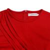 JKASHDK Abiti casual a vita alta con scollo a maniche lunghe con stampa tinta unita primavera autunno moda donna