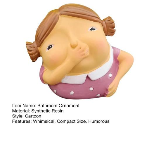 Harz Badezimmer Ornament Junge Mädchen Halten Nase Figurine Lustige Cartoon Figuren