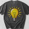 Lightbulb Pop Art Graphic Tee, Retro Idea Rays Comfort Colors Cotton Shirt