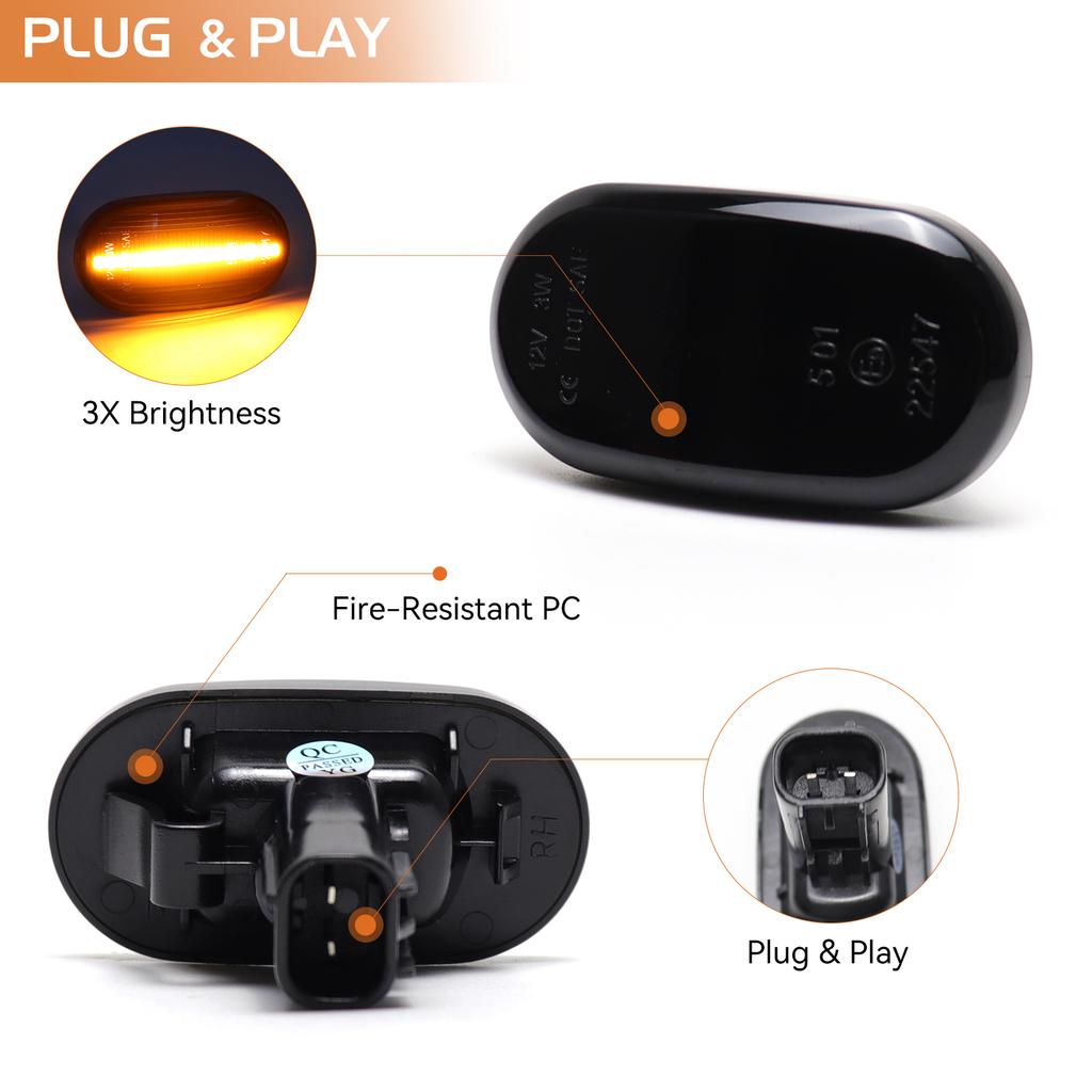 2PCS Dynamic Side Marker Turn Signal Indicator Repeater Light for Suzuki Jimny JB64W JB74 JB23 Chevrolet Cruze HR52S