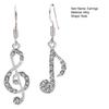 1 Paar baumelnde Ohrringe, Musiknoten-Design, funkelnde Strass-Tropfenohrringe, Dekoration, Hochzeitsschmuck