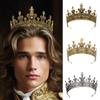 Stage Performance Vintage Male Crown Cosplay Prince Crown Hair Hoop Medieval King Crown Party