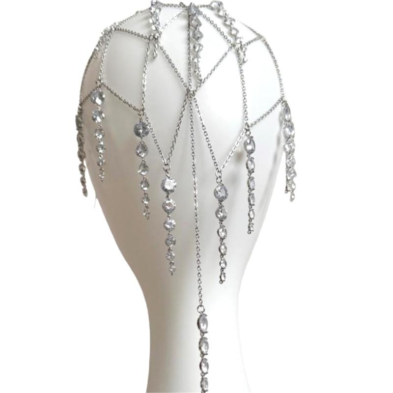 Tassels Headdress for Women Crystal Bohemian Tiaras Wedding Party Accessories Flapper Flapper Roleplaying Hair Jewelry