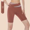 Nuodingxiu Women's Color Block Butt-Lifting Naked Feel Fitness Shorts