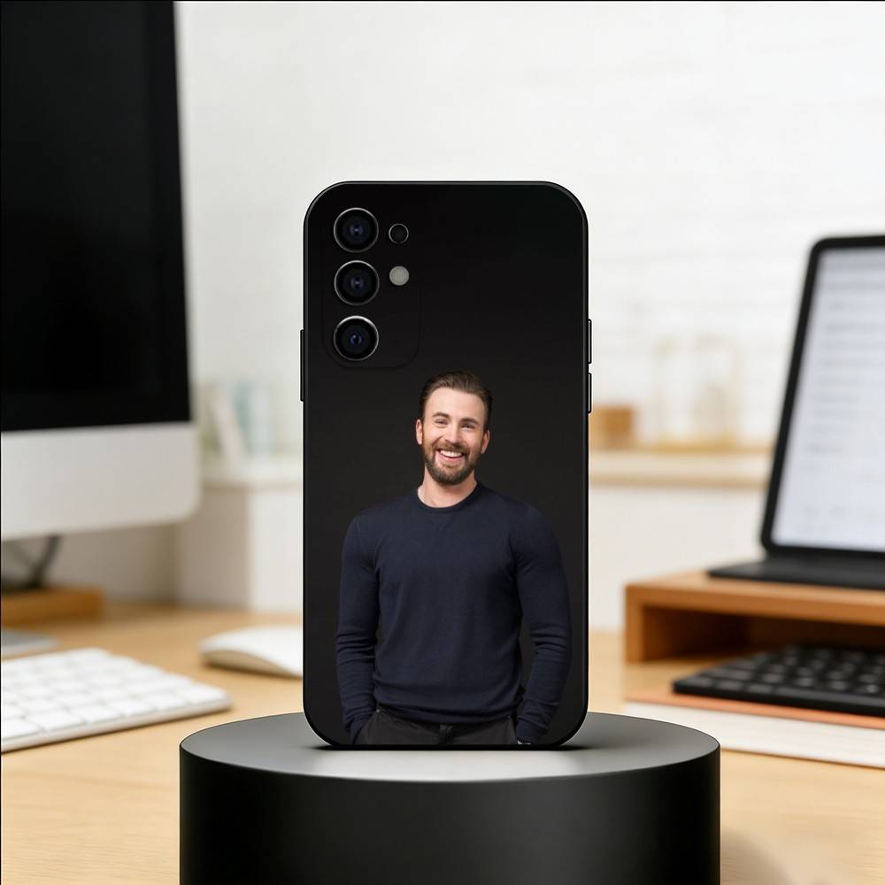 Chris Evans Phone Case Black Silicone Soft For Samsung S25,S24,S21,S22,S23,S30,Ultra,S20,Plus,Fe,Lite Samsung S24fe