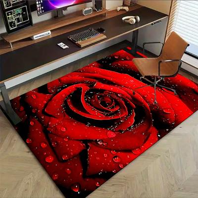 1PC Rose Petals Extra Large Non Slip Floor Carpet, Office, Family, Bedroom, Studio Large Area Rug Indoor Rugs