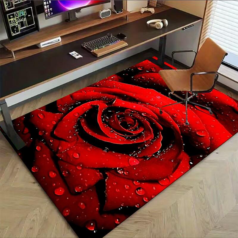 1PC Rose Petals Extra Large Non Slip Floor carpet, Office, family, bedroom, Studio Large Area Rug Indoor Rugs