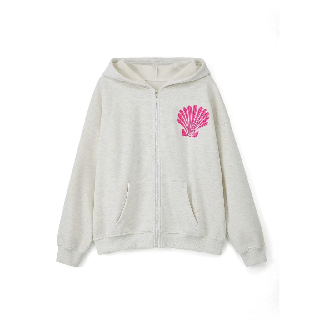 STREETRICH Luxus Damen Frühling Herbst Kapuzenpullover Langarm Surfbrett Stickerei Reißverschluss Hoodie Alternative Kleidung