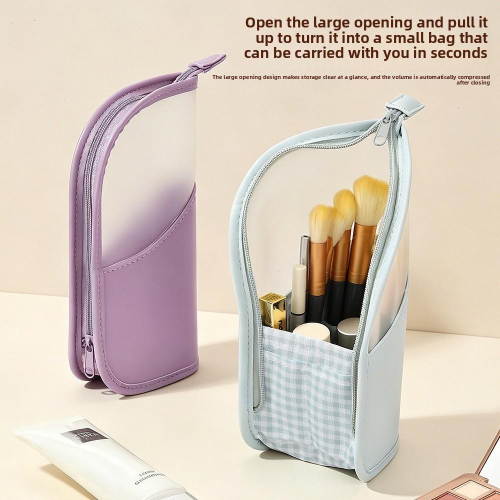 Modern Makeup Brush Bag With Large Capacity Pu Waterproof Material For Travel And Home Use