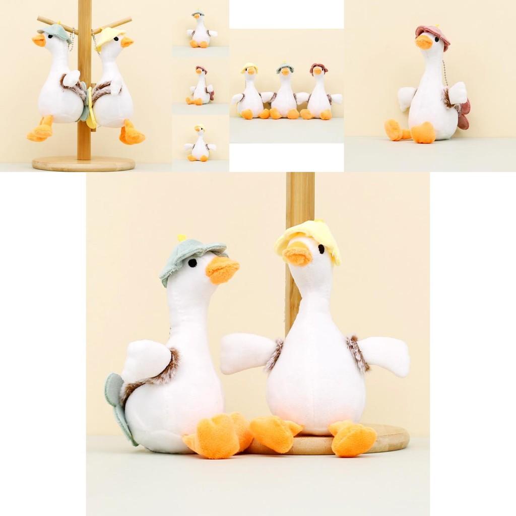 Charming White Goose Plush Toy Keychain Soft Duck Doll Backpack Decoration
