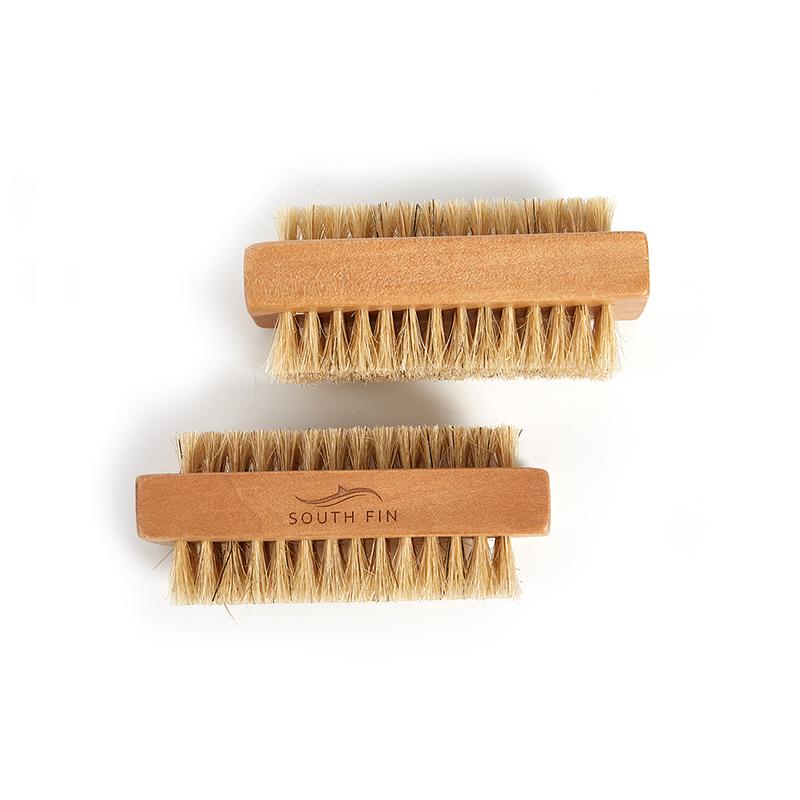 Wooden Nail Brush Scrubbing Finger Toe Washing Up Double Sided Bristles Square