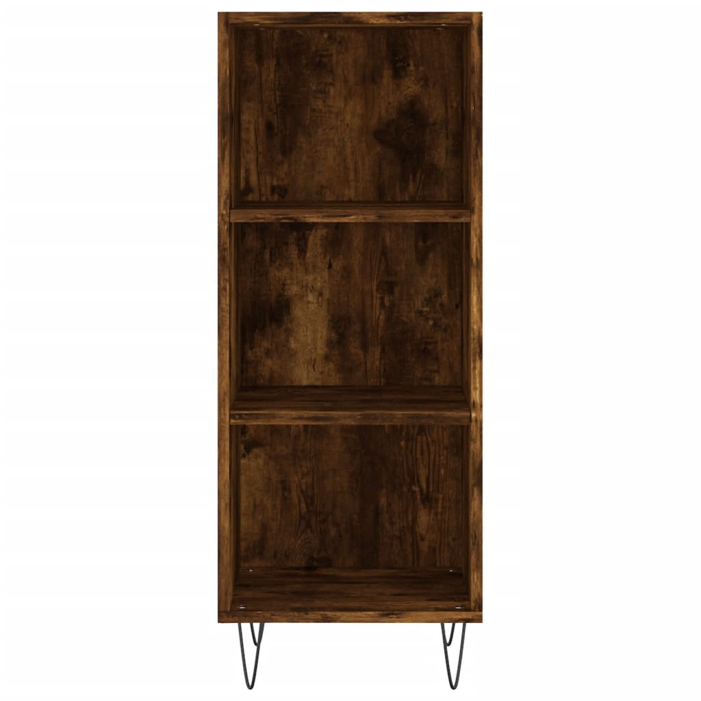 Highboard in Smoked Oak Finish 34.5 x 34 x 180 cm Engineered Wood