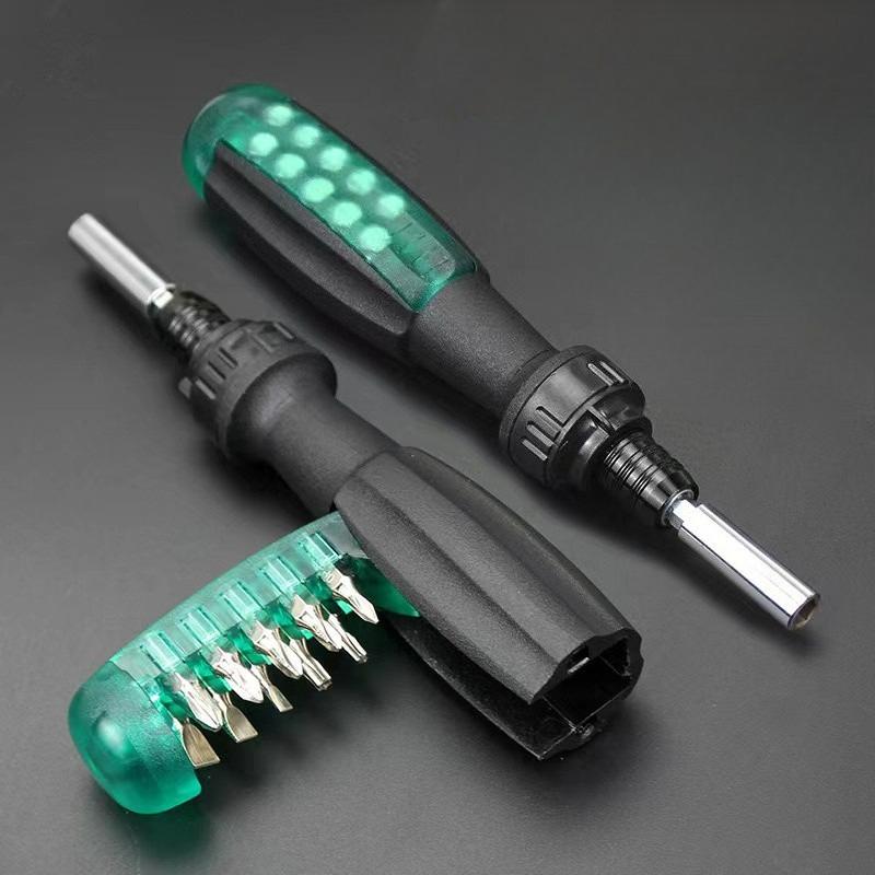 10-in-1 Ratchet Combination Screwdriver Set Household Multifunction Screwdriver CR-V Driver Combination Quick Set