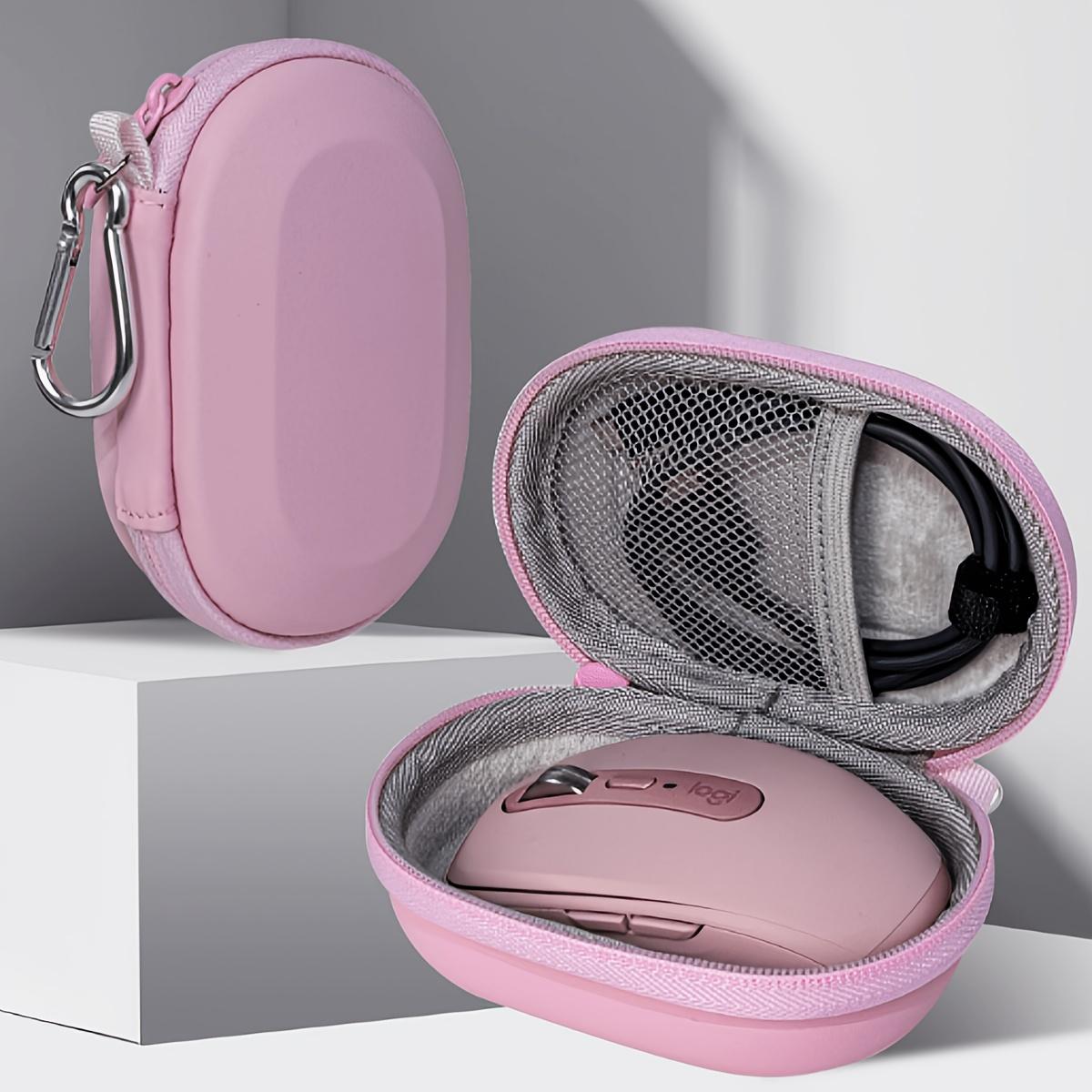

Multi-functional Mouse & Cable Pouch, Anti-collision Power Bank Case, Portable Desk Organizer for Digital Accessories розовый