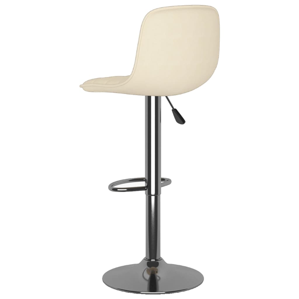 Bar Stool Set of 2 Cream Fabric