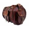 Genuine Vintage Leather Brown Travel Luggage Duffle Gym Overnight Men Women Bags