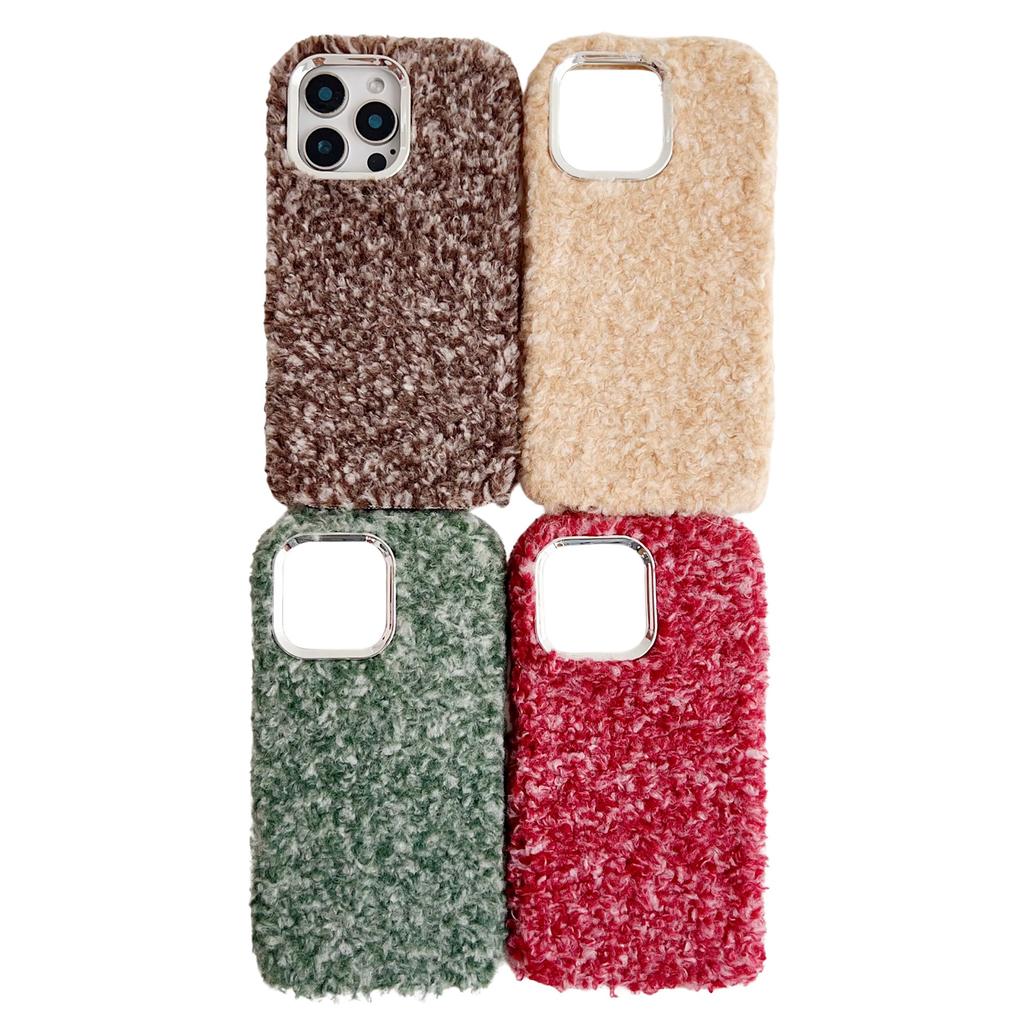 For iPhone 16 Pro Case Wool-Like Plush Soft TPU Protective Phone Cover