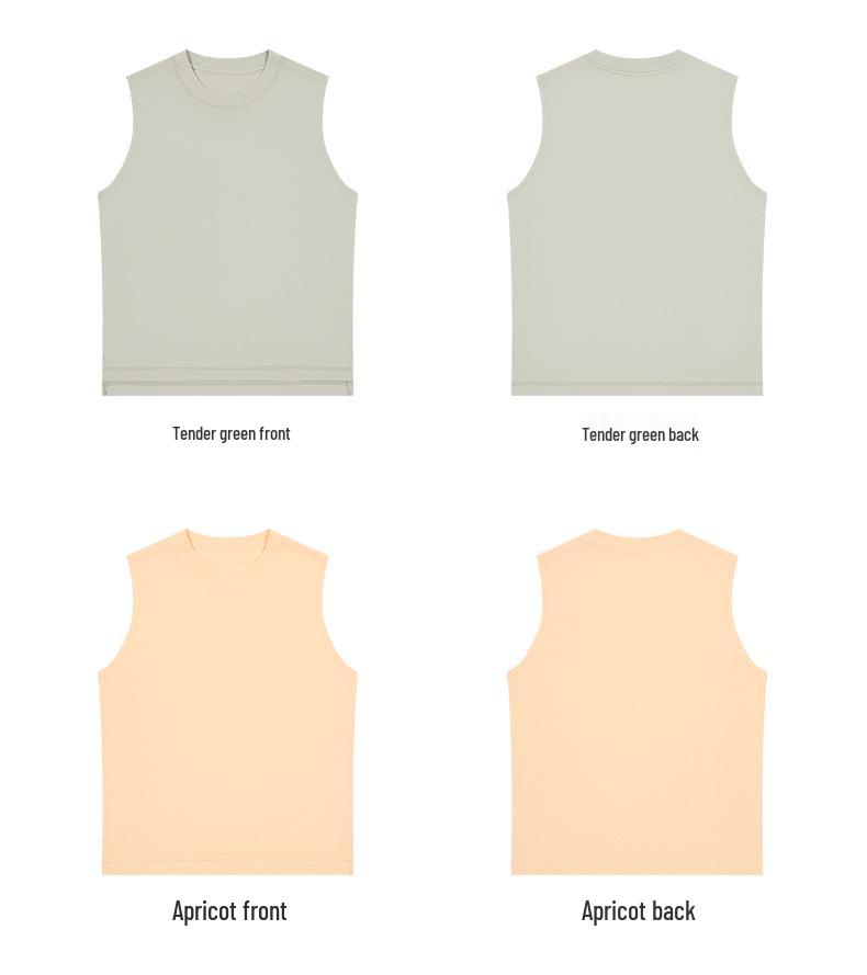 Plus Size Korean Style Sleeveless T-shirt: Summer Cooling, Loose Fit, Solid Color, Underarm Coverage