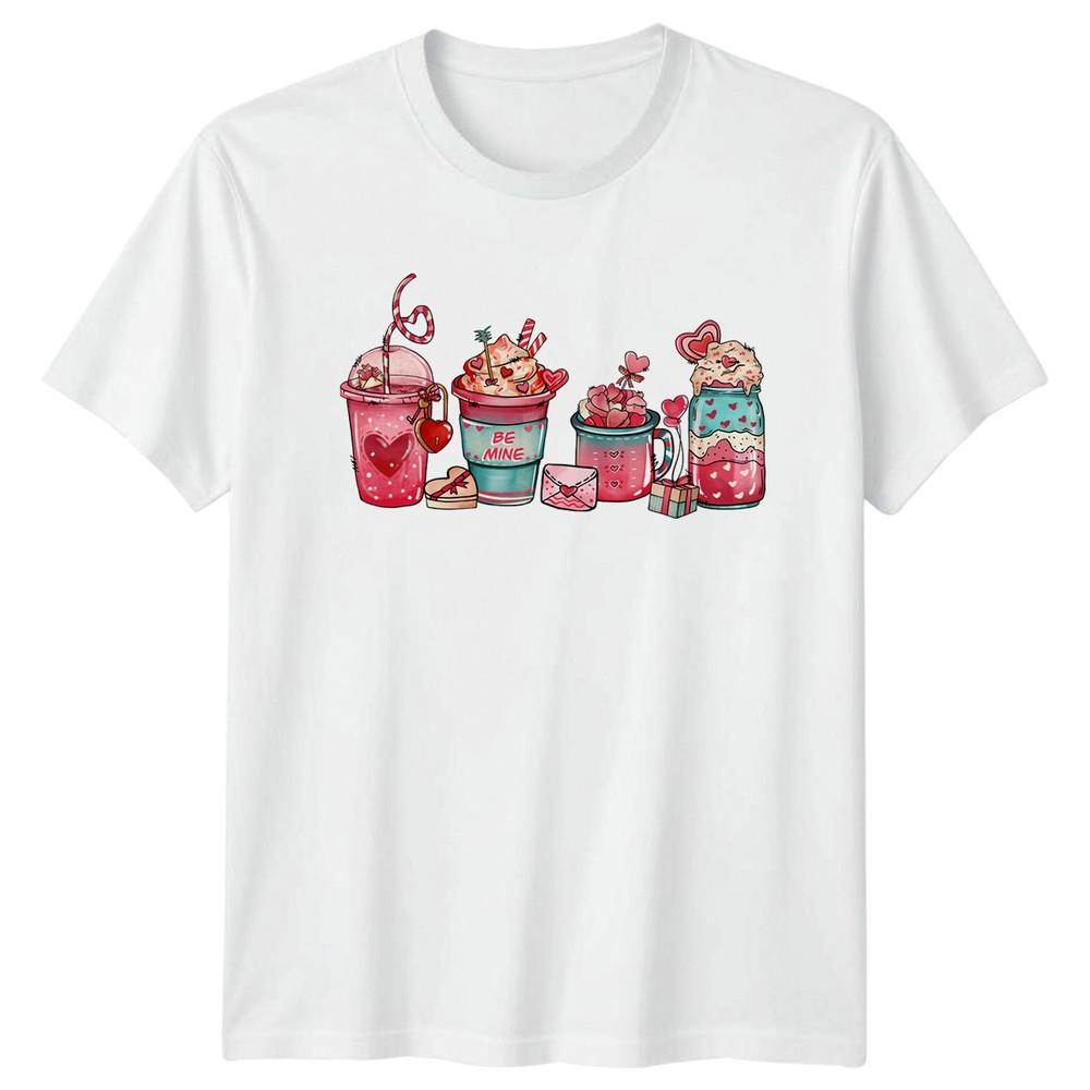 Valentines Day Drinks Sweet Treats Unisexs TShirt Unisexs Tee Graphic Unisex Top S
