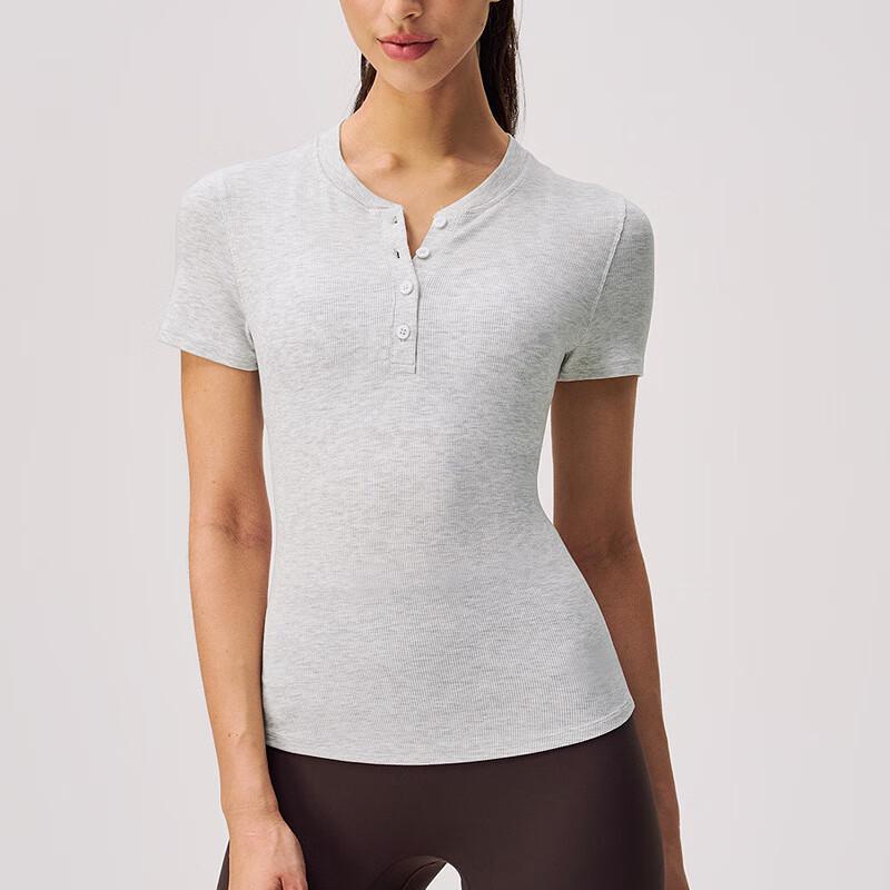 

Женский дышащий топ для йоги с коротким рукавом, облегающий L