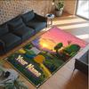 Personalized Crystal Velvet Carpet Custom Name Text,Adventure Time Cartoon Anti Slip Area Rug For Home Decoration