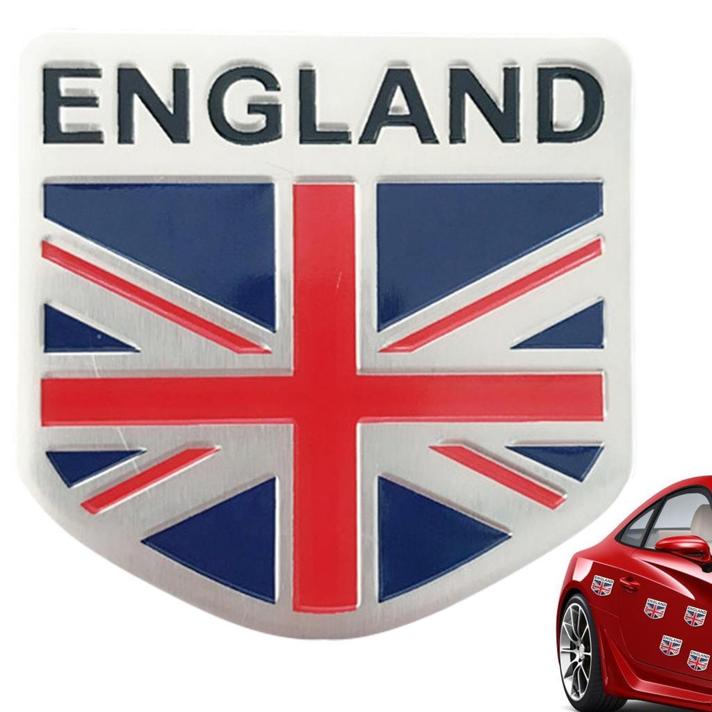 UK Car Emblem Sticker - England British Flag Metal Emblem Sticker, Union Jack UK