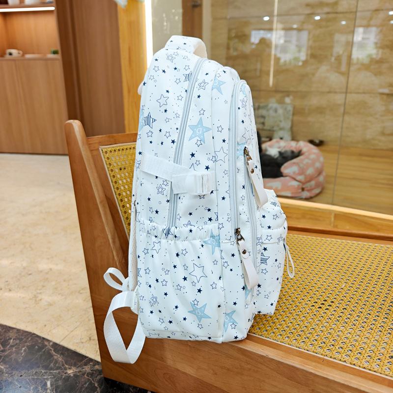 Schoolbag1011 Summer High-Value Backpack Star Print Large Capacity Backpack for Middle and High School Students New College Backpack