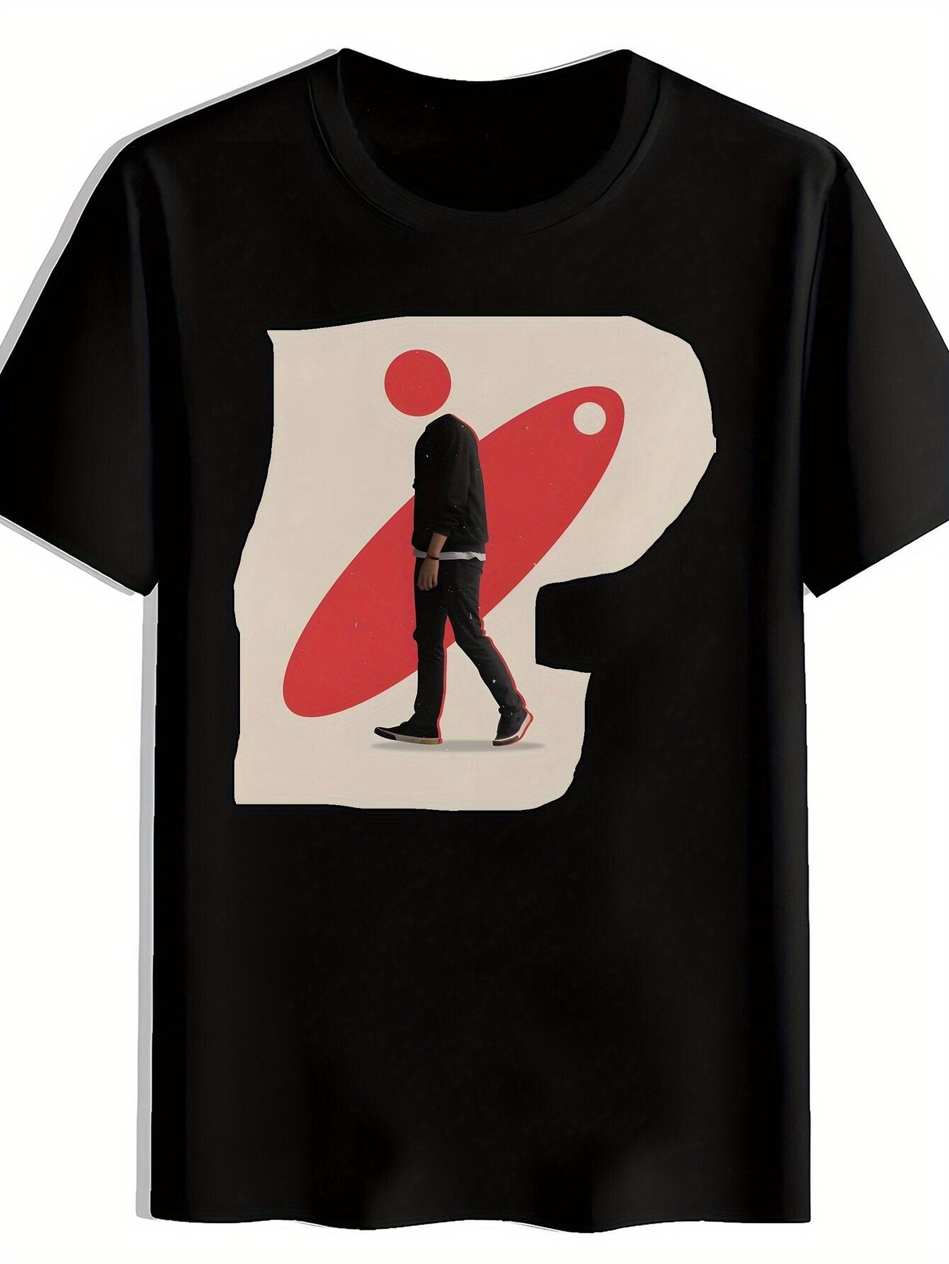 Casual Black T-shirt with Fun Cartoon Print -  What S Your Favorite Color?  Design S