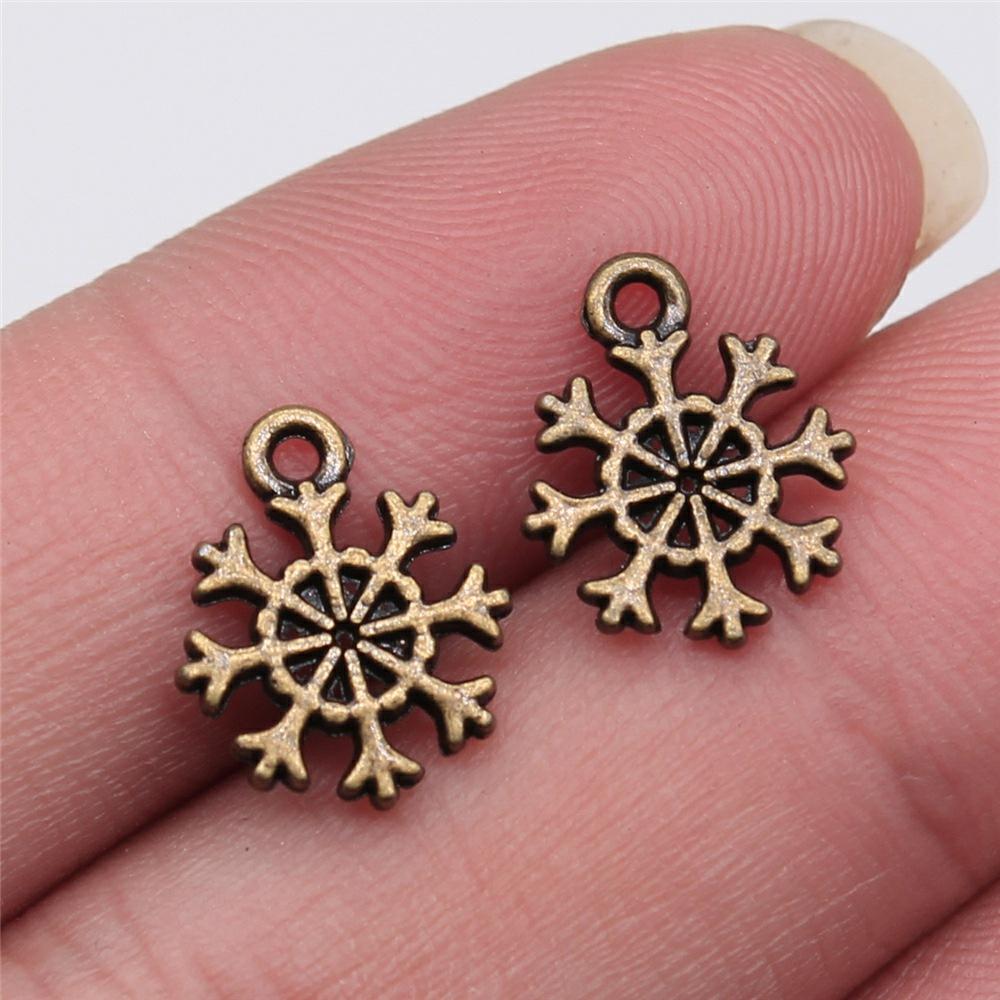 20 Stück Metall Zinklegierung Gemischte Größen Schneeflocken Anhänger Passend für Schmuck Weihnachtsanhänger Komponenten DIY Handgemachtes Basteln