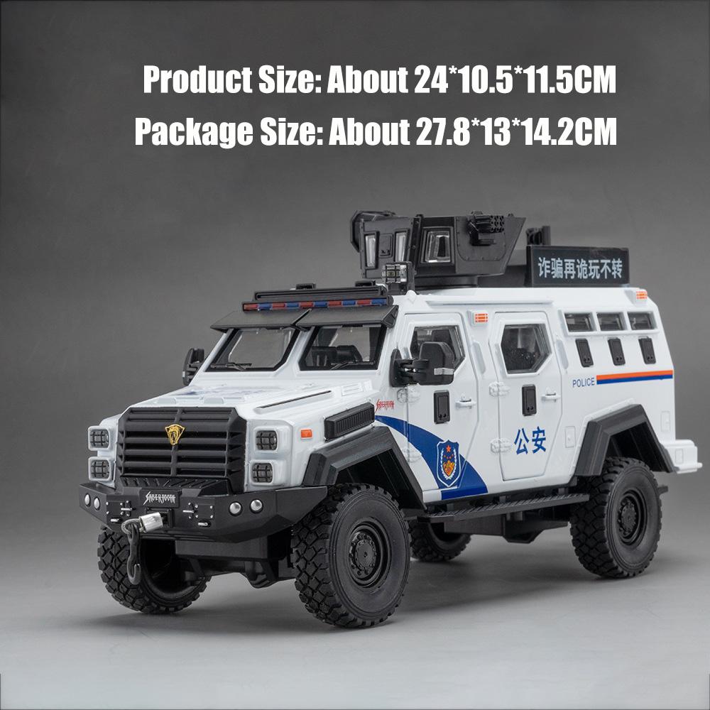 1:24 Rezvani Vengeance Sword Toothed Tiger Armored Car Model Toy Pull Back Shock Absorption Vehicle Models Hobby Decoration