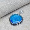 Blue Topaz Natural Gemstone Jewelry  Handmade Pendent 925 Solid Sterling Silver For Wedding Gift