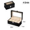 Delesys 4 Positions Pu Watch Box With Lock Household Items Storage Box For Watches Antiques Storage Box  4 Positions