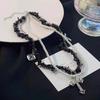 Double cross irregular necklace female European and American trendy fashion personality Internet celebrity collarbone chain chocker accessories