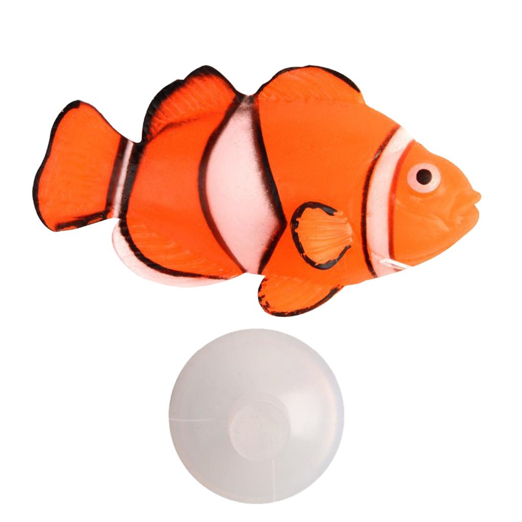 Artificial Silicone Fish for Aquarium Freshwater Saltwater for Tank Decoration Moving Floating Lifelike Tropical Fish