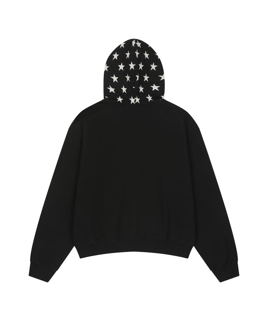 Losers Club Star Graphic Two-Way Zip-Up Hoodie Black