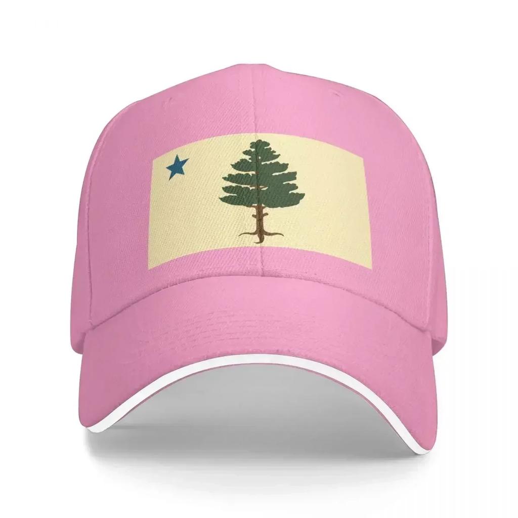 Maine Flag Baseball Cap Ball Cap tea Hat Unisexs Hats Womens