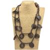 Retro Natural Double-Layer Wooden Round Pendant Necklace