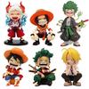 12-15cm ONE PIECE  Anime Monkey D Luffy Roronoa Zoro Q-Version PVC Model Desktop Car Ornament  Kids Birthday Christmas Gift Toys