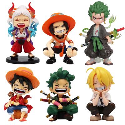 New One Piece Luffy Zoro Sanji Portgas D.Ace Yamato Q-version Cartoon Anime Character Figurine Xmas Birthday Collection Toys Hot