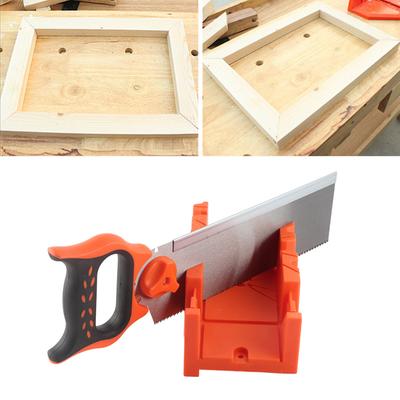 12 Inch Mitre Box with Saw 14 Inch Back Saw for Woodworking Cutting At 90 Degrees 45 Degrees 22.5 Degrees Angles SK5 Alloy Steel Blade Ergonomic