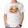 Unisex Crew Neck T-Shirt Coffee Books And Zero People Graphic Short Sleeve Casual Tee
