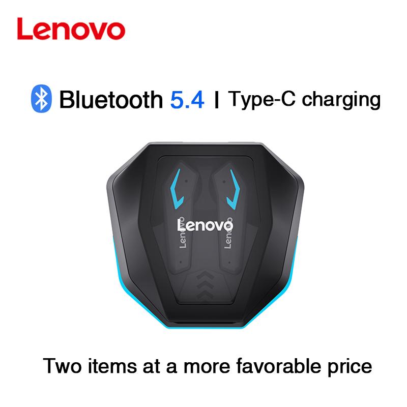 Écouteurs Bluetooth 5.4 d'origine Lenovo TG102, casque de sport sans fil intra-auriculaire, jeu, faible latence, double mode, musique