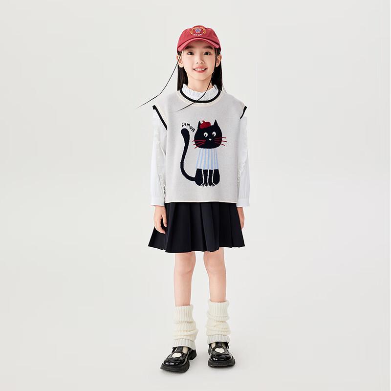 Xiaoyinman Girls' School Style Cat Knitted Vest
