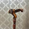 Handmade Lion Head Wooden Walking Stick: Royal Design Cane