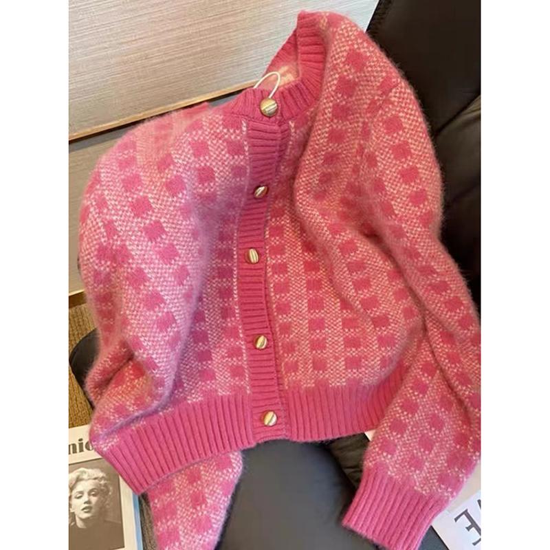 

Осень Новый Винтаж Длинный Рукав Кардиган Свитер Женщин Зимняя Мода Милые Пуговицы Вязаные Свитера Кардиганы Женщин Элегантный Повседневный Трикотаж Топы 24617 One Size розы красного