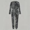 Female Crew Neck Long Sleeve Tunic And High Waist Straight Pants Two Piece Daily Casual Loungewear